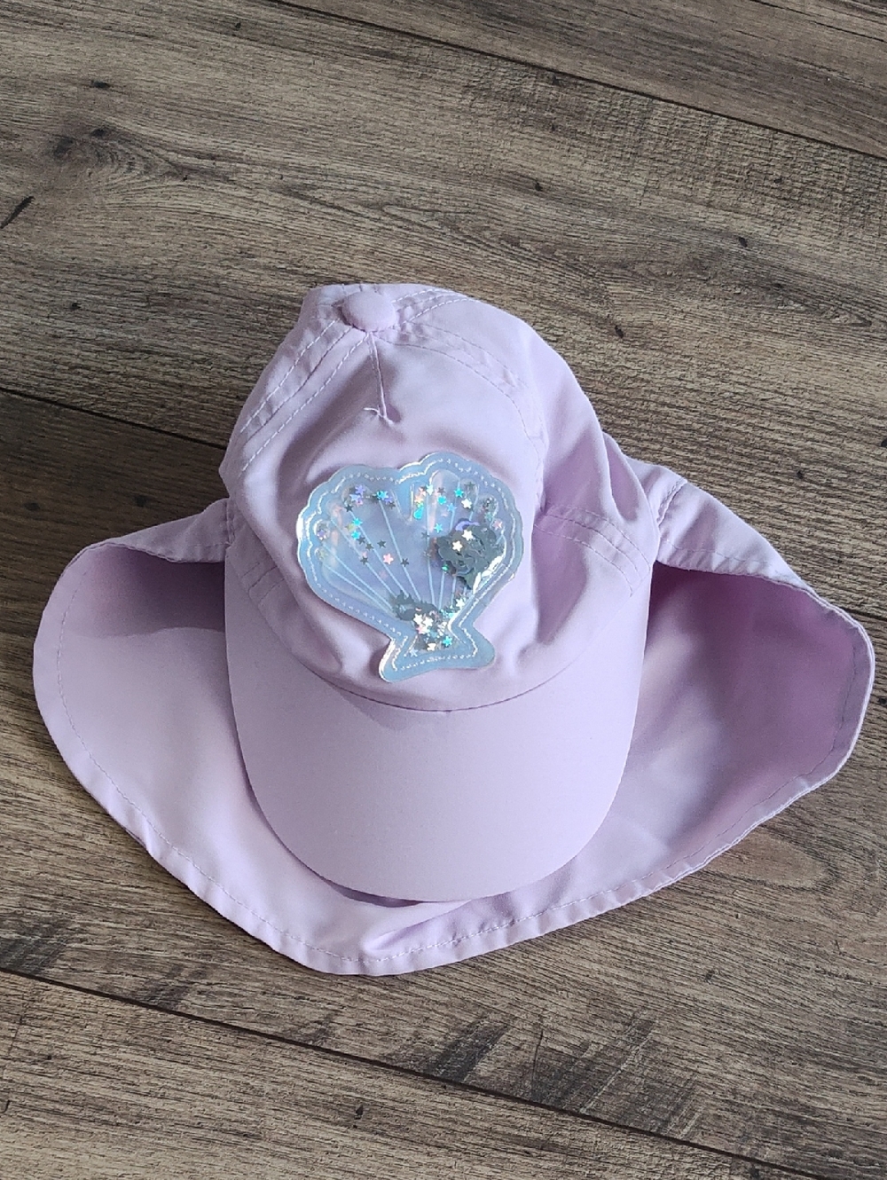 Target Pink Kids Sun Hat with Iridescent Shell Patch